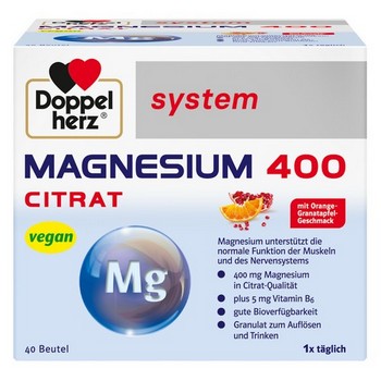 DOPPELHERZ Magnesium 400 Citrat system Granulat